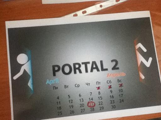 Portal 2 - Скромные календари Portal 2 на апрель